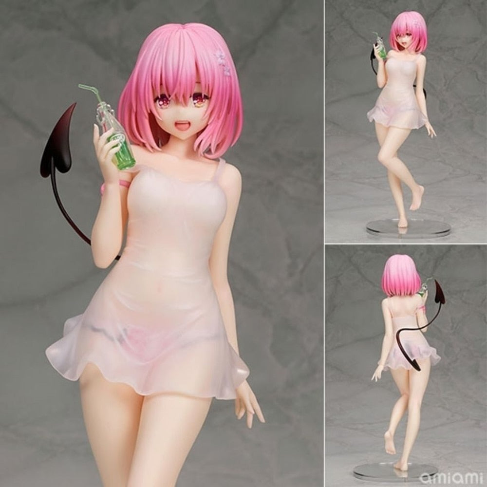 0 To LOVE Tit Momo Balla Deviluke Pink Short Hair 25cm PVC Perspective Swimsuit Sex Girl Anime Adult Game Figure Toy Gift