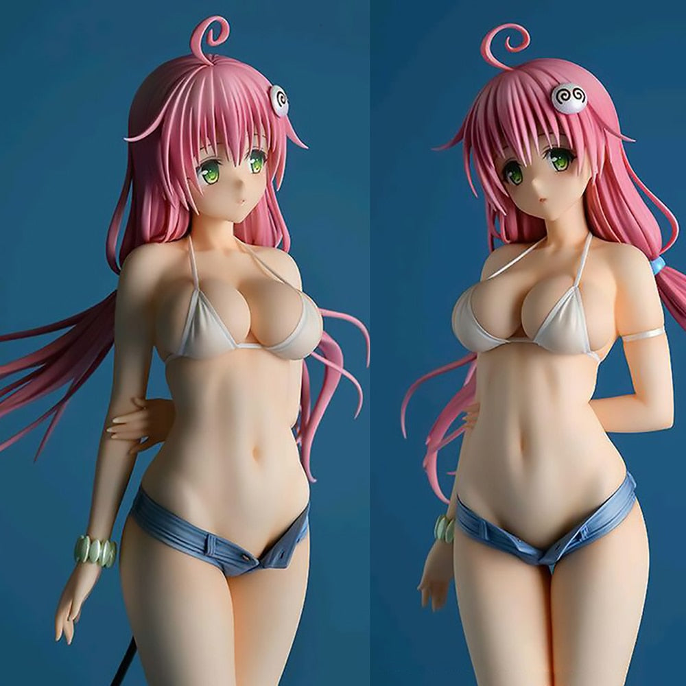22.5cm To LOVE Tit Lala Balla Deviluke Pink Short Hair PVC Perspective Swimsuit Sex Girl Anime Adult Game Figure Toy Gift