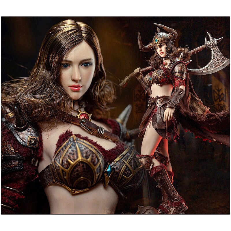 1/6 Scale SFD Goddess of War Figures Pretty Viking Woman Warrior Tall 29cm BJD Action Figure Doll Soft Silicone Model Toys C1192